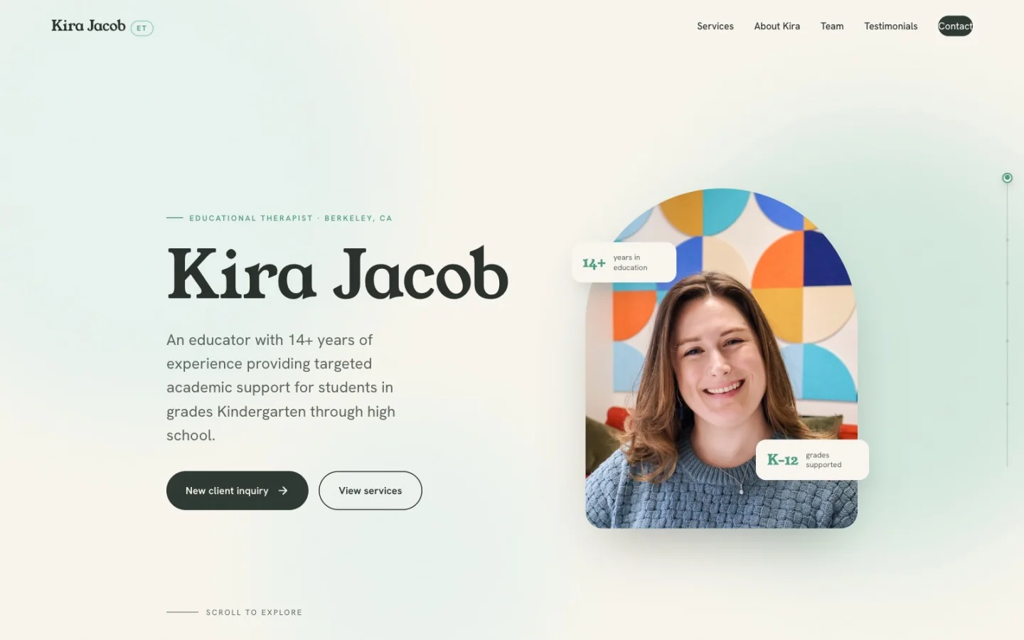 Jacob Educational Therapy interface